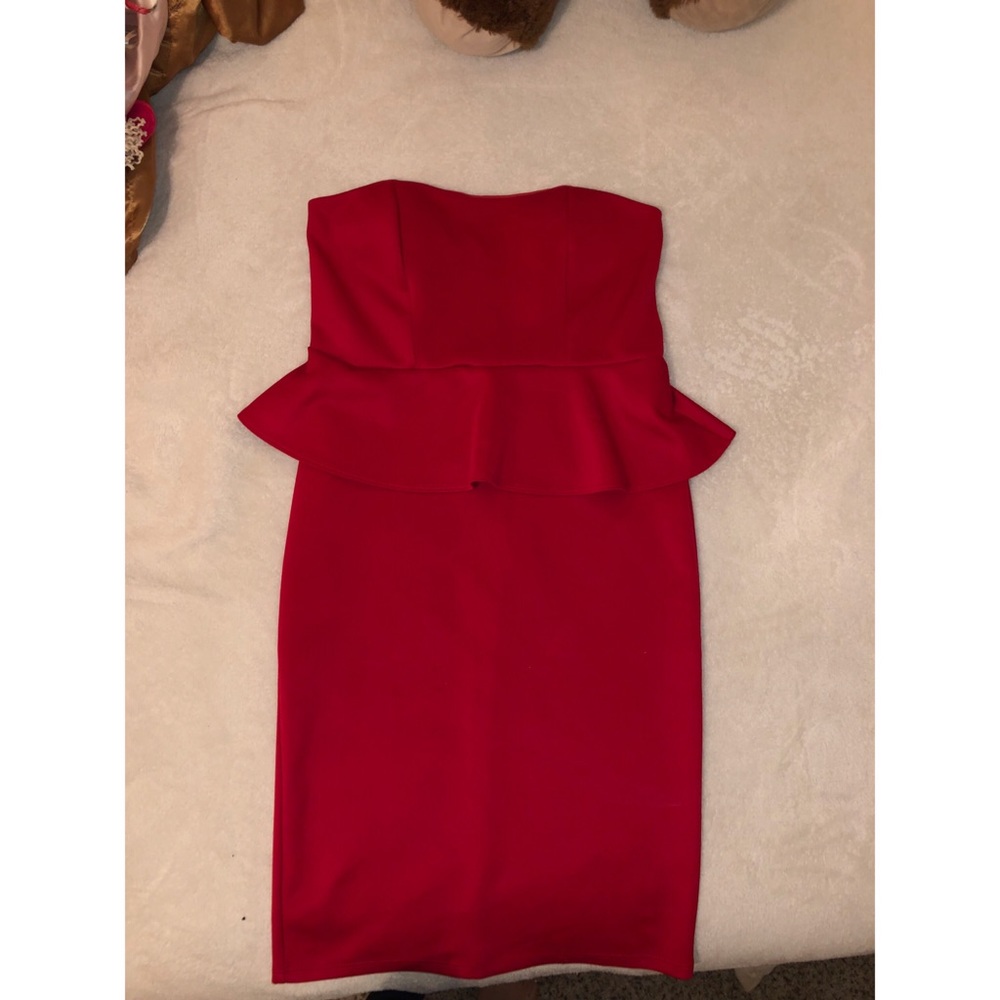 Red Peplum Dress Large
